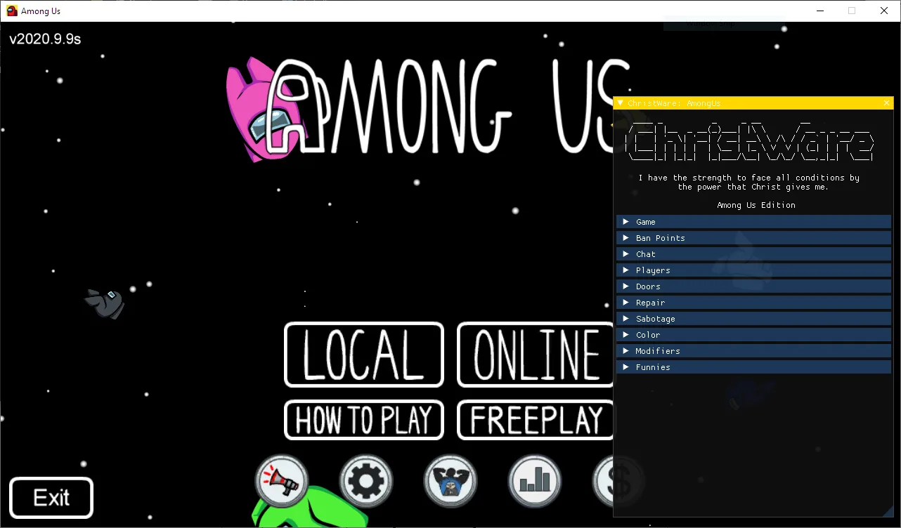 Among us cheat menu