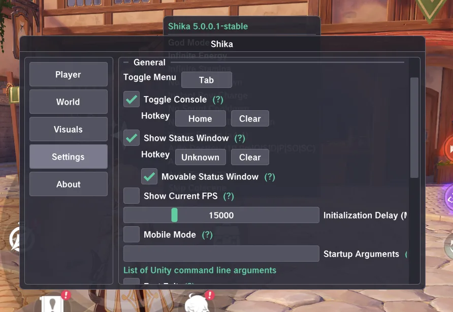Genshin impact cheat menu