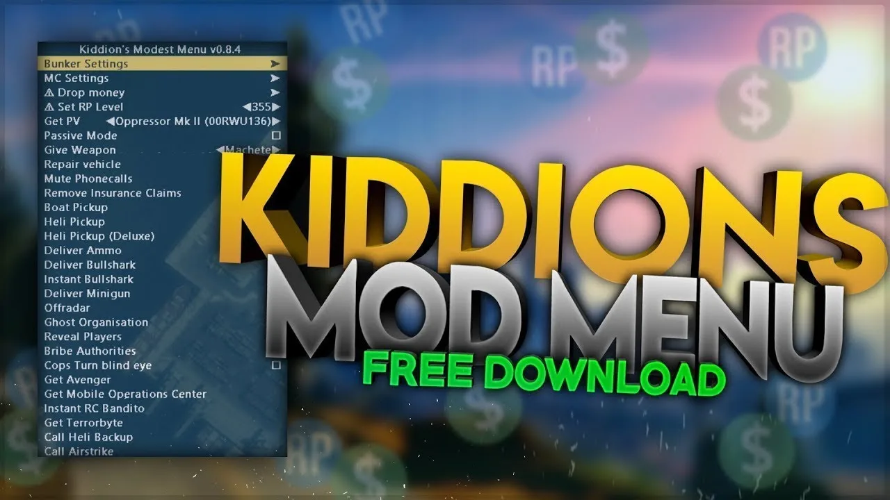 Gta 5 kiddions mod menu